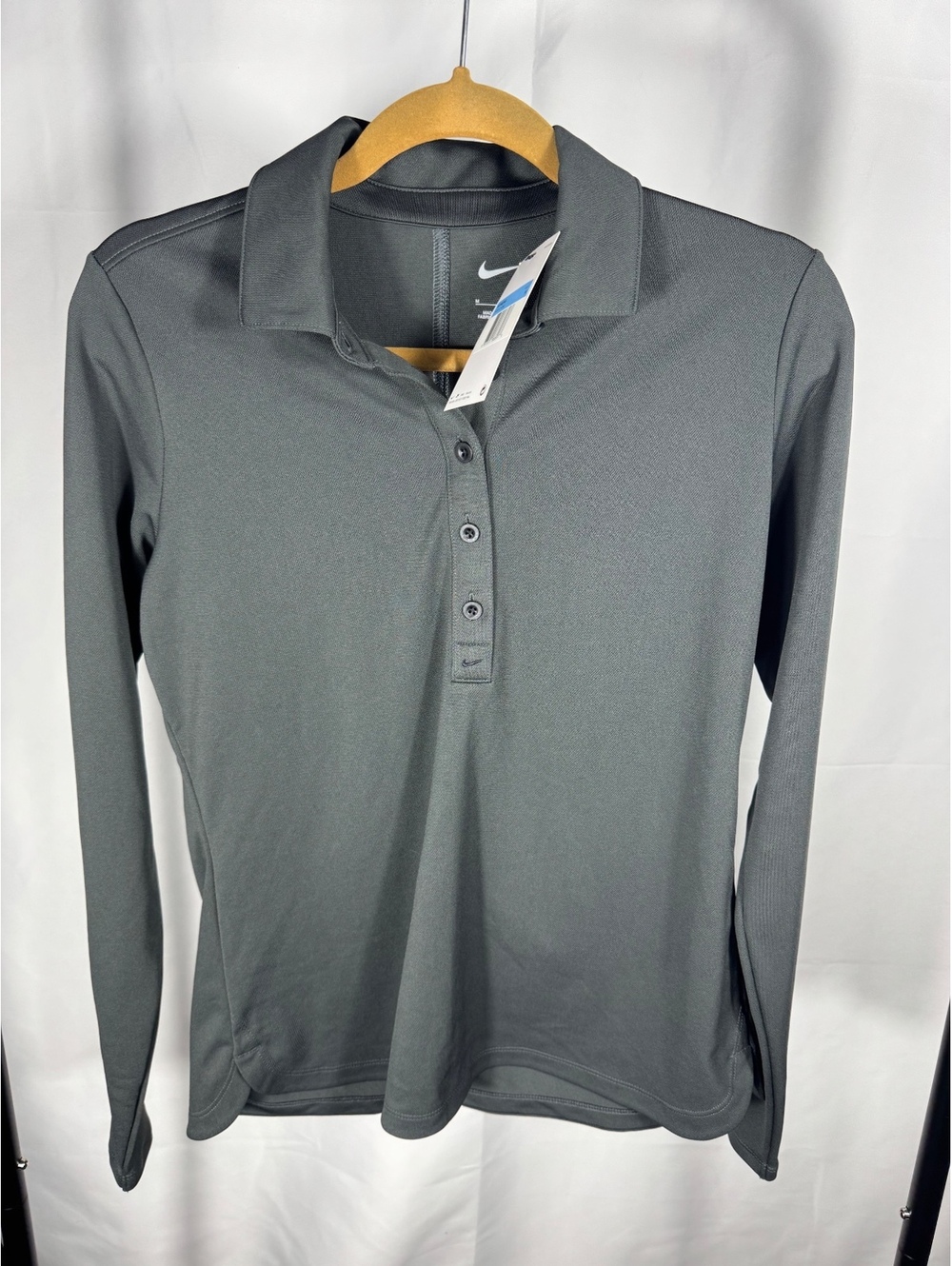 Nike Women's Long Sleeve Golf Polo Shirt Medium Gray